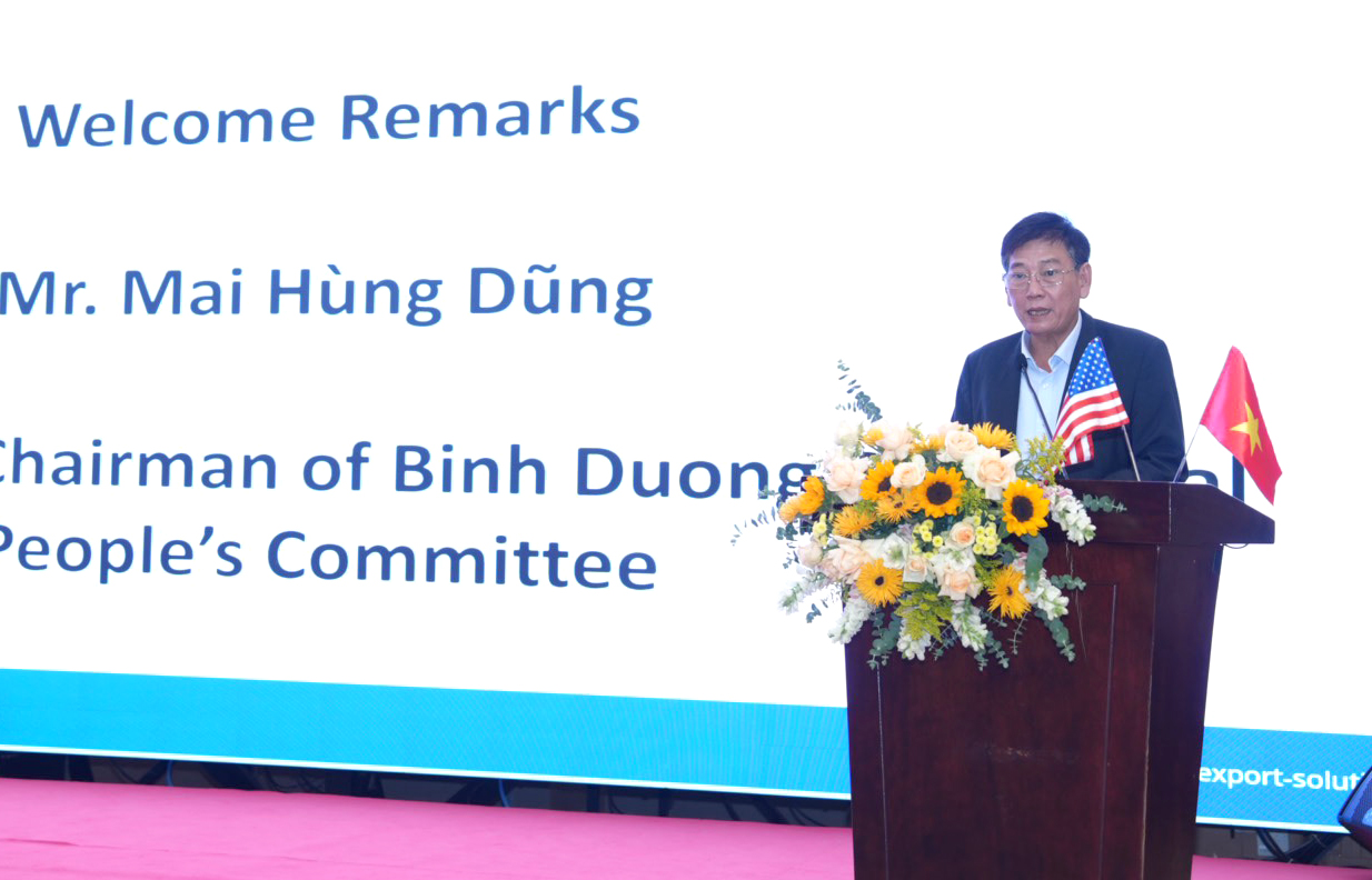 Đồng chí Mai Hùng Dũng – Phó Chủ tịch Thường trực UBND tỉnh Bình Dương phát biểu tại hội thảo.